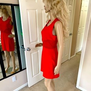 Vintage 1990’s Red Sheer Cocktail Party Dress L